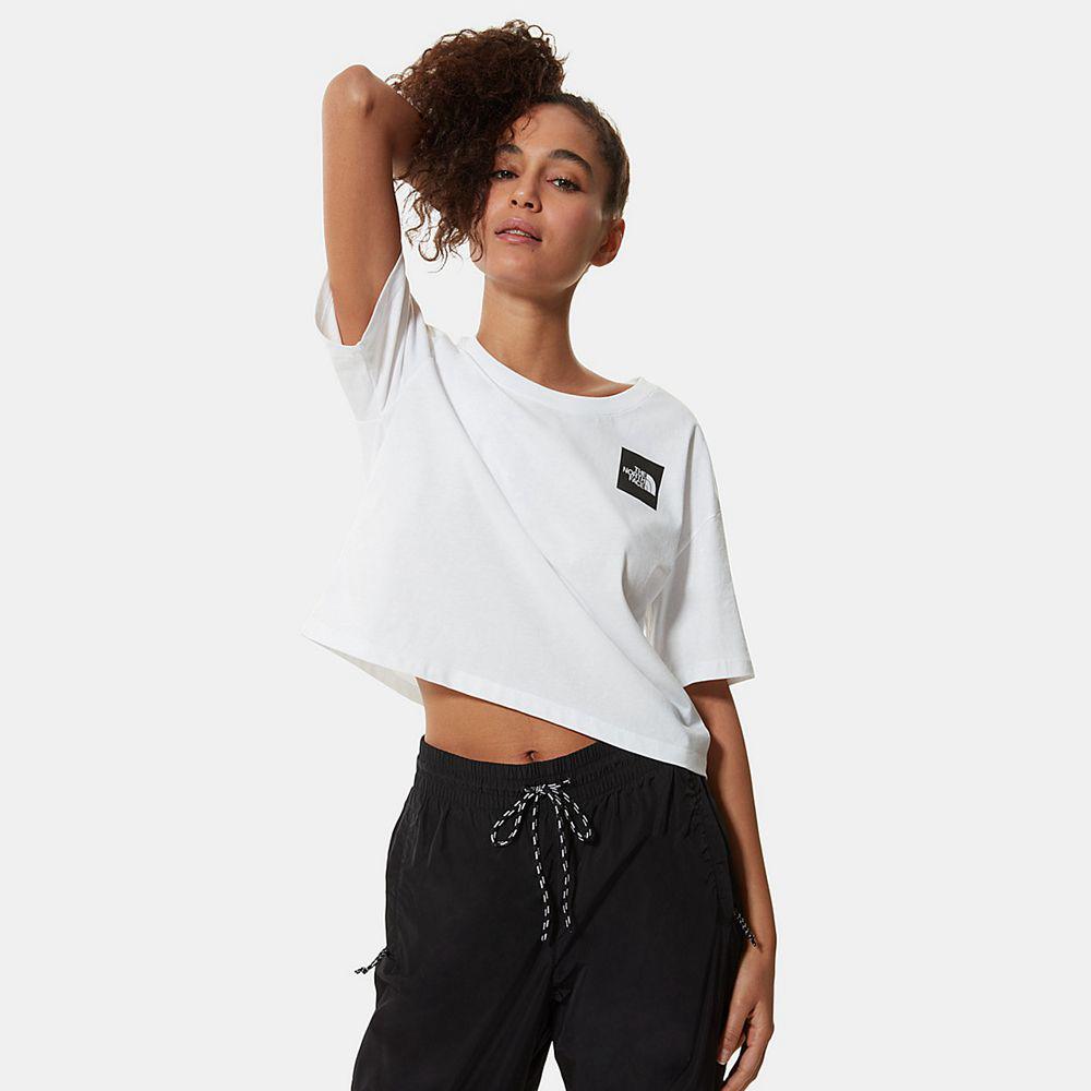 The North Face Cropped Fine Γυναικεια T Shirt - Ασπρα (DZKI93087)